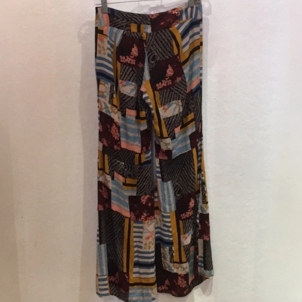 Free people rare patchwork bell bottom flare pants size 6